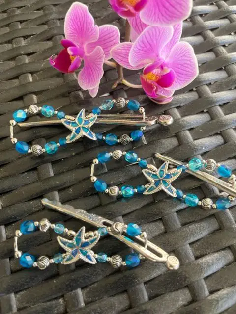 blue tidepool treasures flexi clip starfish hair clip
