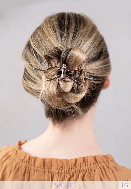 Sanibel lighthouse hair clip braided bun