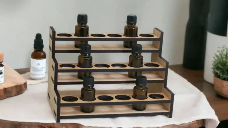 essential oil bottle organizer wood handmade