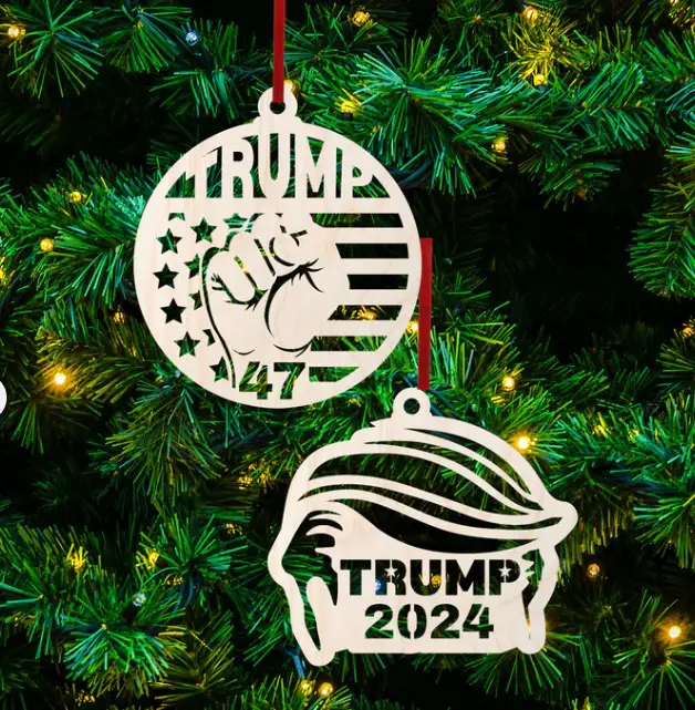 wooden trump christmas ornaments